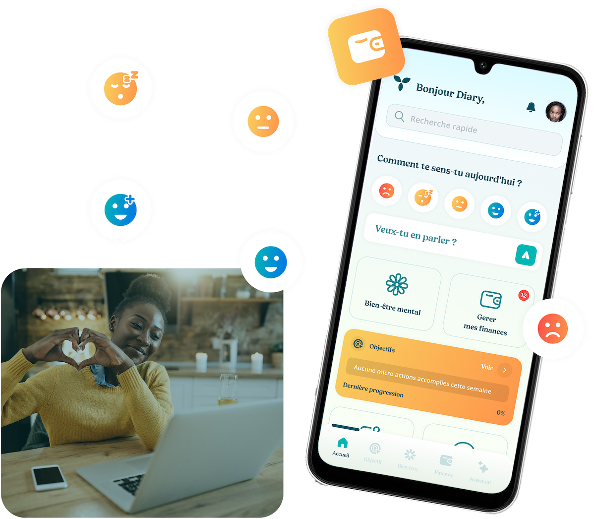 Aperçu de l'application Yewi